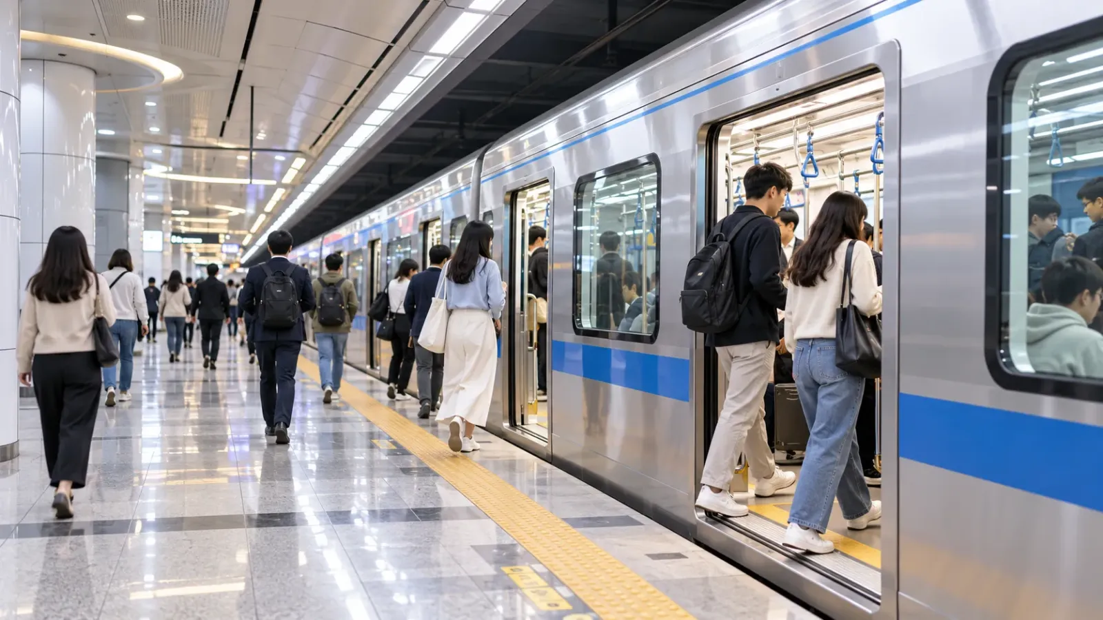 Tàu điện ngầm phục vụ nhu cầu di chuyển tại Hàn Quốc