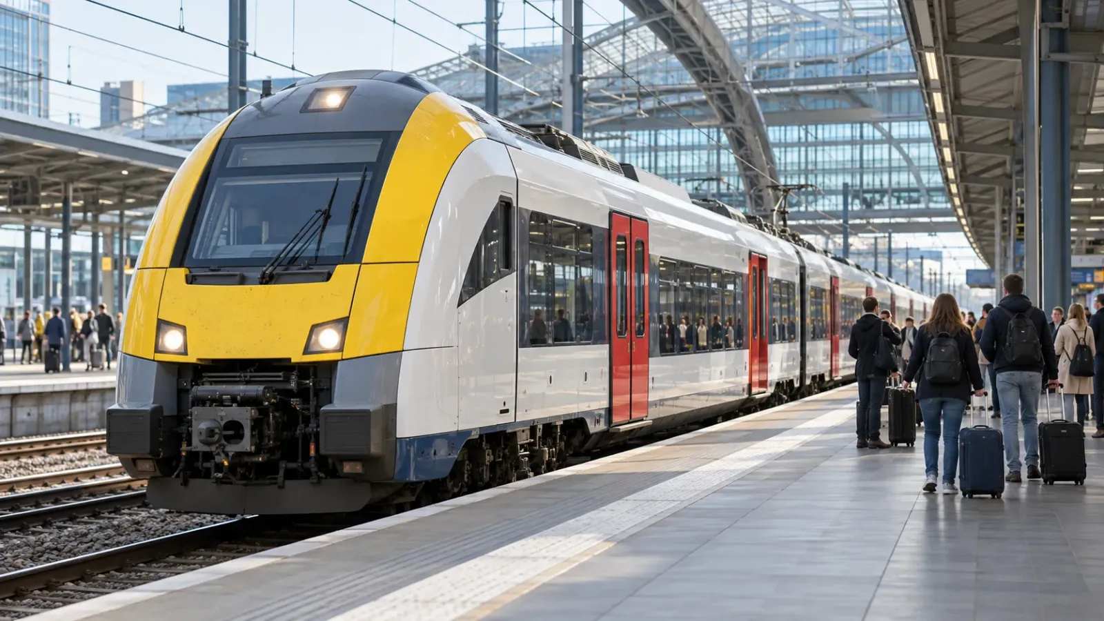 Tàu hỏa SNCB tại nhà ga ở Bỉ phục vụ hành trình liên thành phố