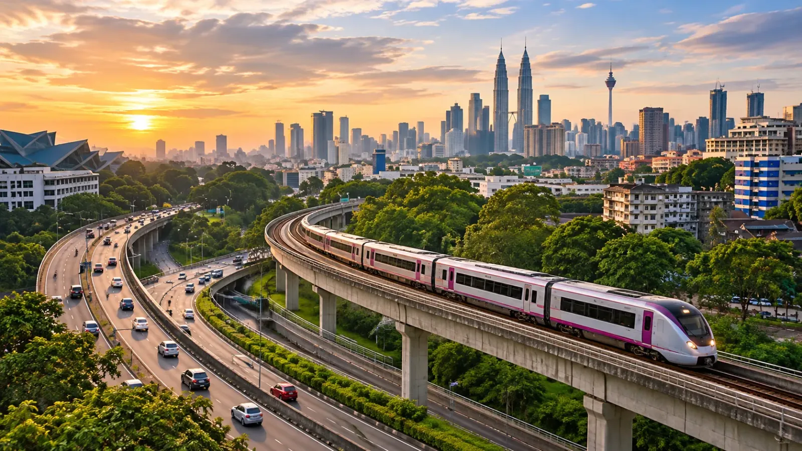 Tàu KLIA Ekspres kết nối sân bay Kuala Lumpur với KL Sentral