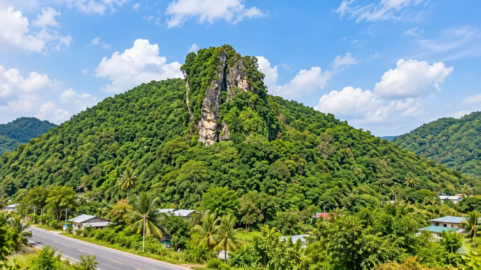 Khối núi đá vôi Thạch Động bên Quốc lộ 80, Hà Tiên