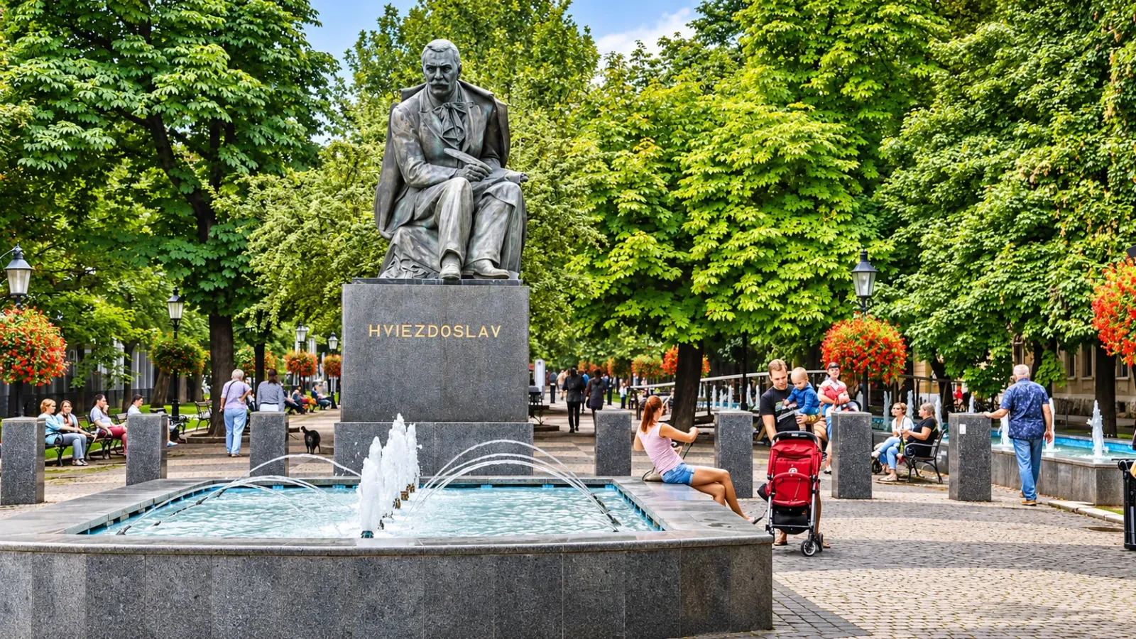 Tượng đài nhà thơ Pavol Országh Hviezdoslav tại Quảng trường Hviezdoslav ở Bratislava