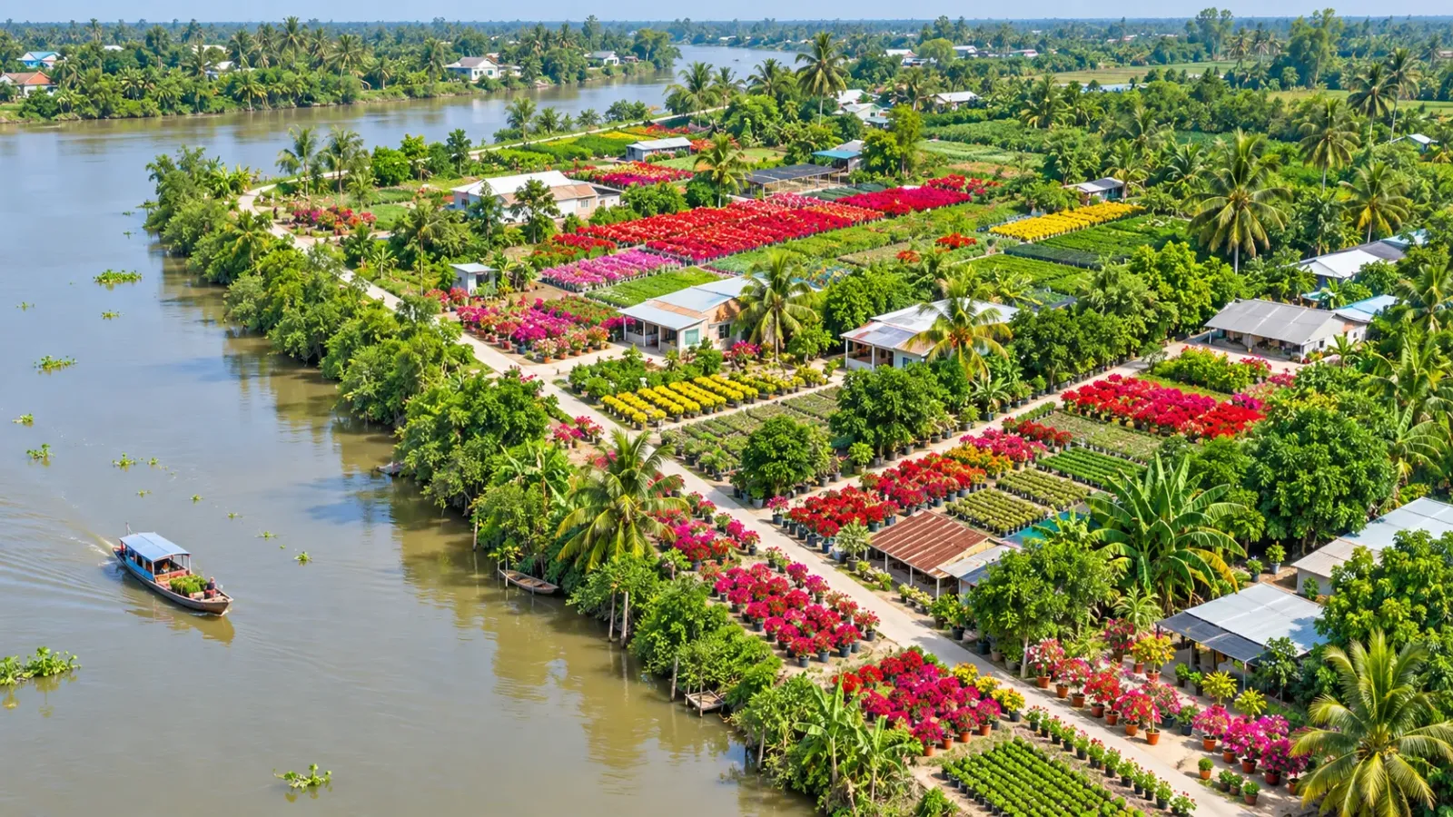 Vườn cây giống và hoa kiểng tại khu vực Cái Mơn