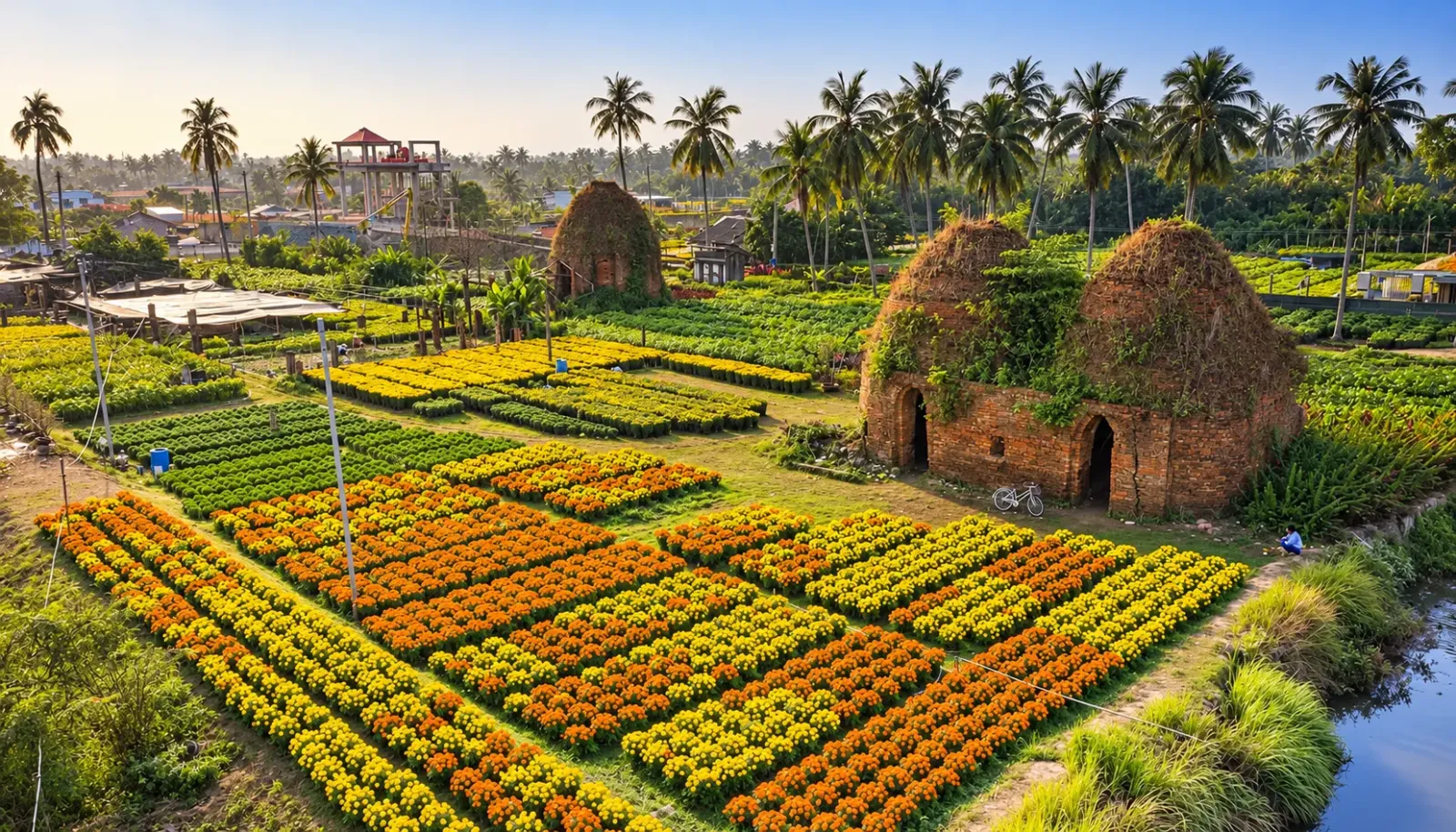 lang-hoa-kieng-cai-mon-cho-lach-ben-tre-nhin-tu-tren-cao