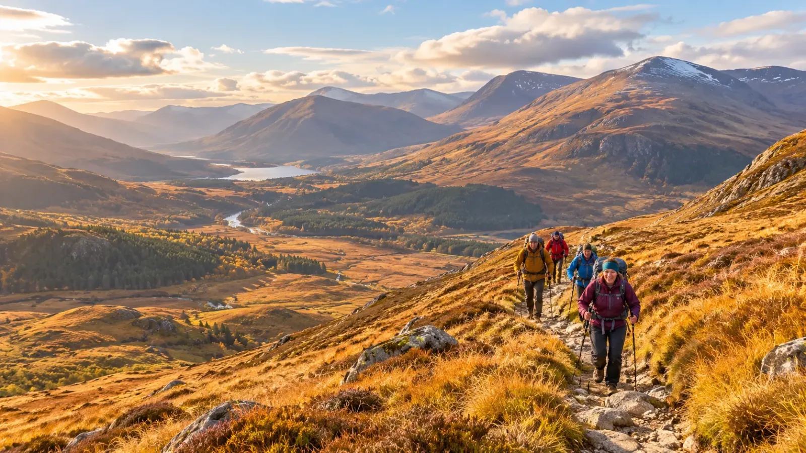 Cảnh quan núi và thung lũng trong Cairngorms National Park