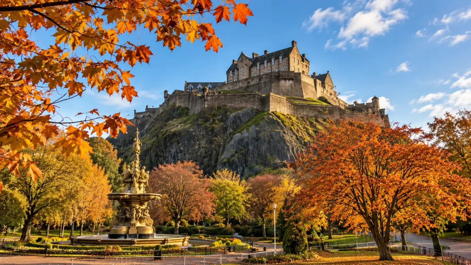 Edinburgh Castle nhìn từ khu phố cổ Edinburgh