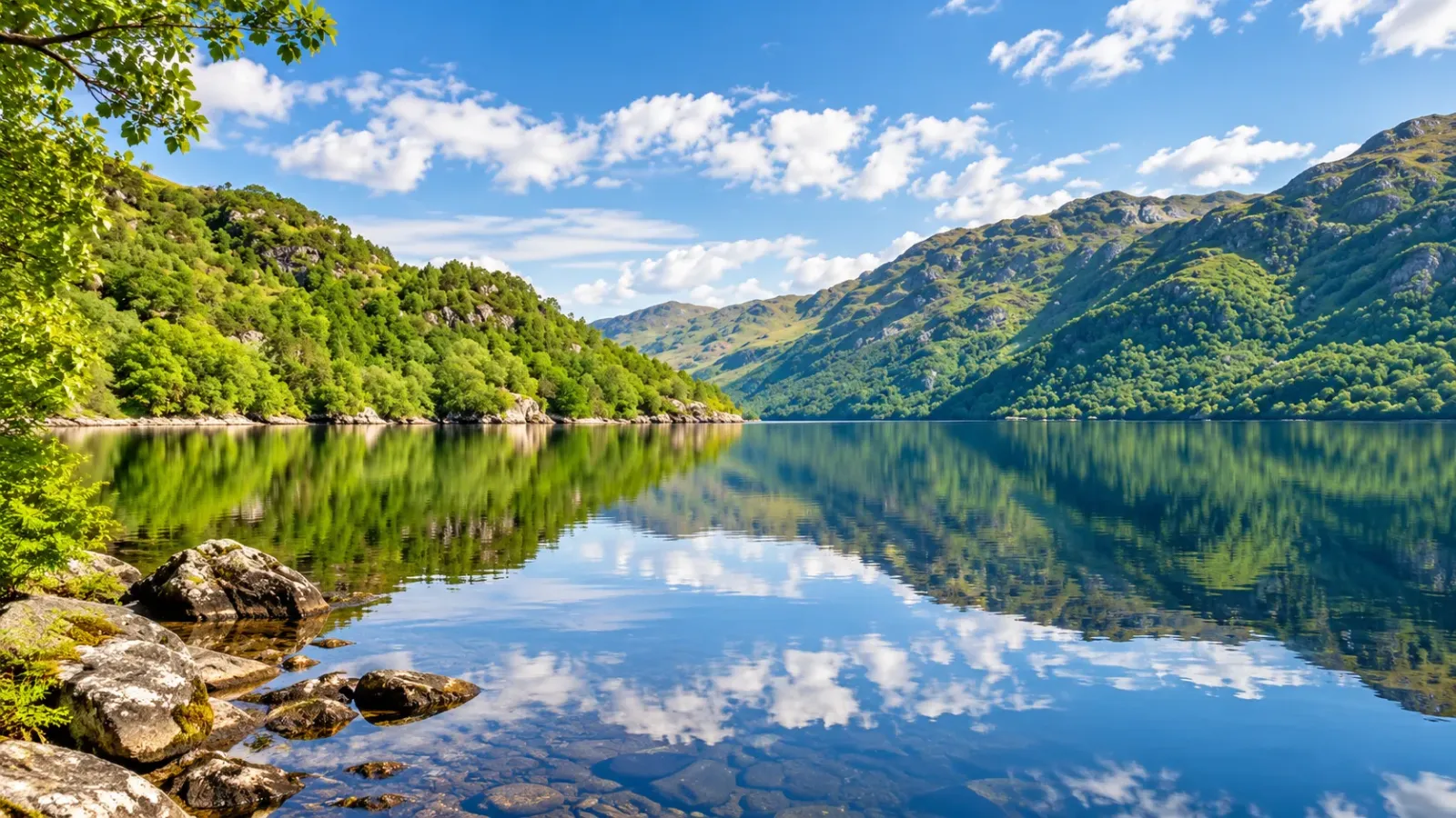 Loch Lomond với mặt hồ và núi bao quanh