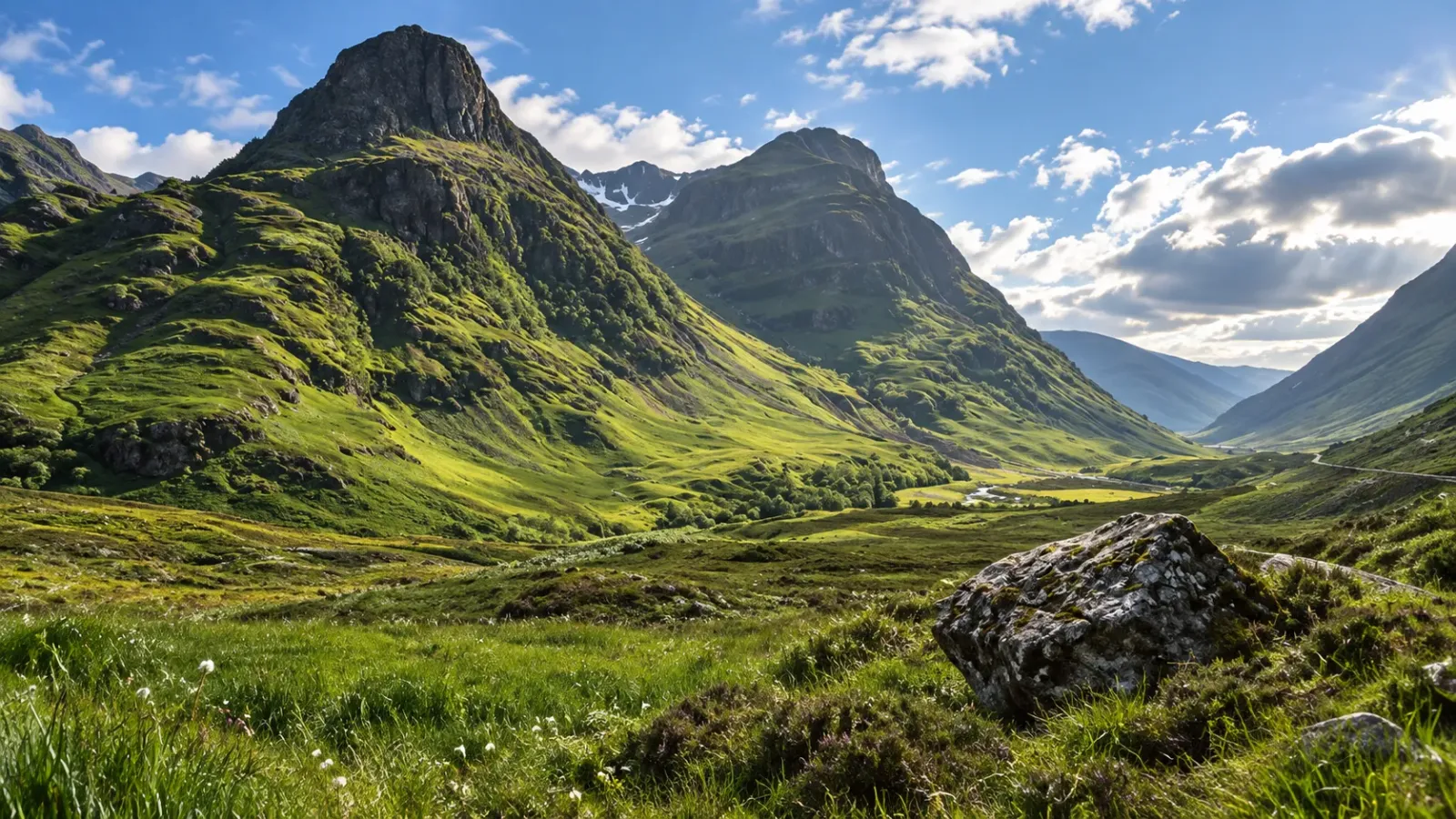 Thung lũng Glencoe giữa vùng Highlands Scotland