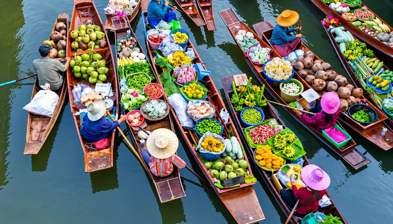 cho-noi-damnoen-saduak-sac-mau-nhon-nhip-tren-nhung-dong-kenh