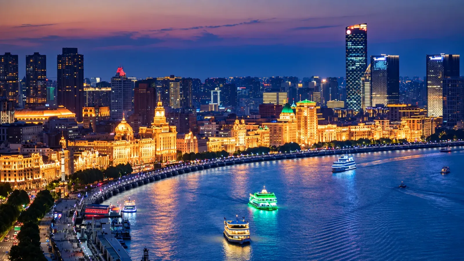 Khu đô thị Thượng Hải nhìn từ khu vực ven sông Hoàng Phố