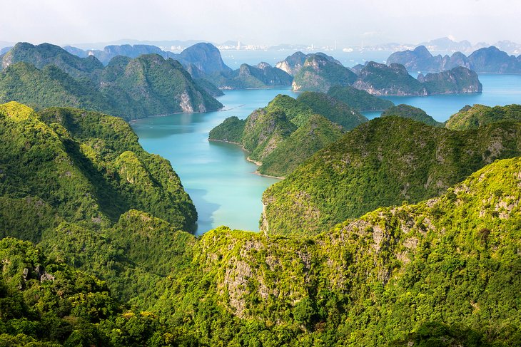 Du xuan Ha Long - Canh sac vi Ha Long mu suong tren du thuyen vao sang som dau nam moi.