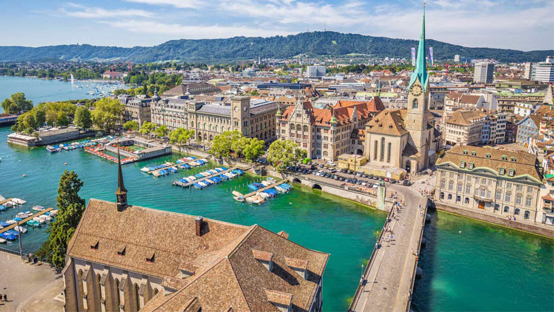 Thành phố Zurich là địa điểm du lịch Thụy Sĩ nổi tiếng