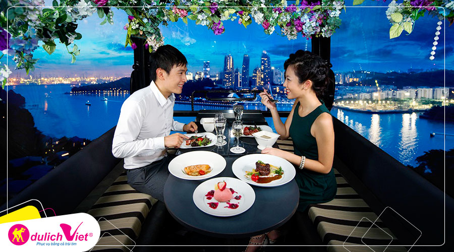 Free and Easy - Vé ăn tối trên cáp treo - Khoang Singapore Flavours