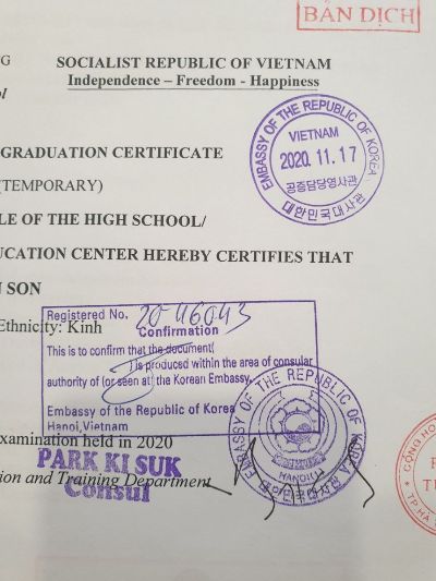 Tem Tím Đại Sứ Quán Hàn