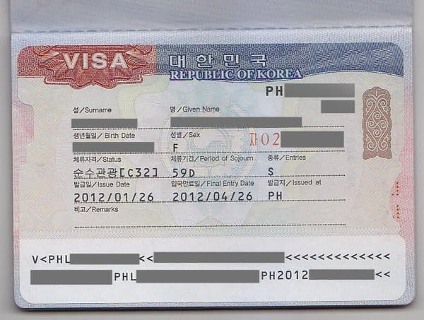 Visa C3 Hàn Quốc