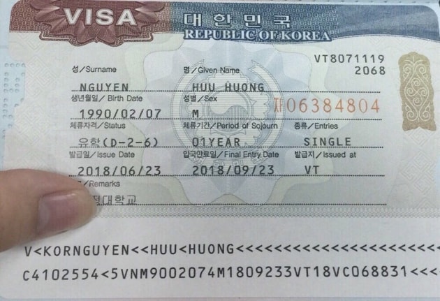 Visa du học Hàn