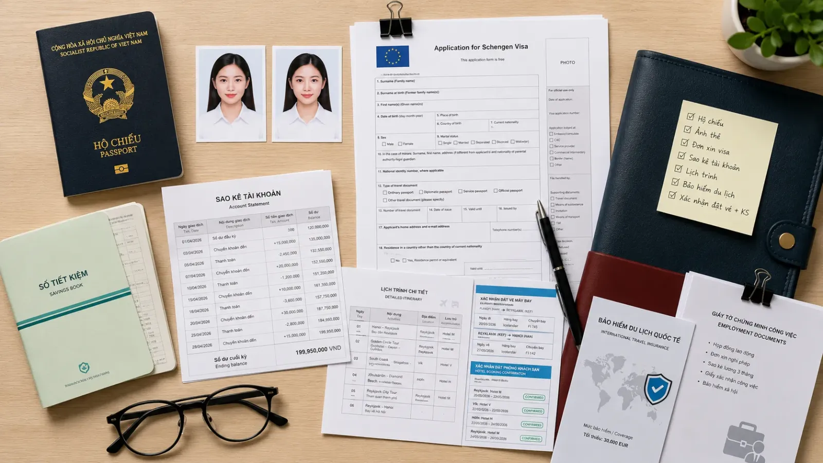 Hồ sơ giấy tờ cần chuẩn bị khi xin visa Iceland
