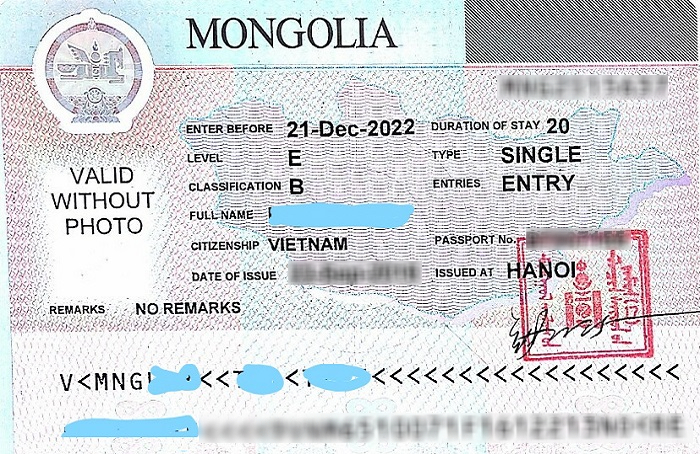 Visa Mông Cổ