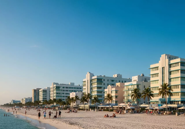 Bãi biển Miami sôi động với kiến trúc Art Deco