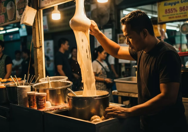 Ly Cendol mát lạnh với sợi bánh lọt xanh, đậu đỏ, nước cốt dừa và đường thốt nốt