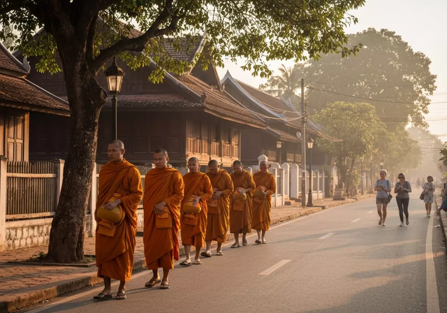 Một ngôi chùa cổ kính ở Luang Prabang, Lào