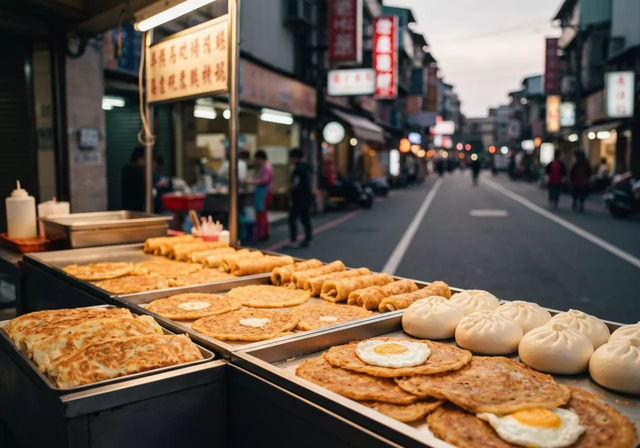 Bánh hành cuộn trứng nóng hổi, giòn rụm