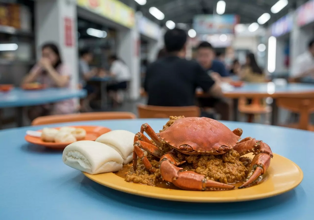 Nhiều món ăn đường phố hấp dẫn được bày bán trong một khu chợ đêm ở Singapore