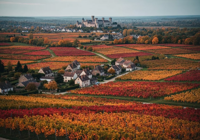 Phong cảnh mùa thu tại một vườn nho ở Thung lũng Loire