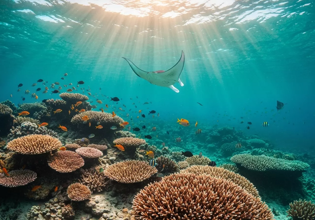 Toàn cảnh quần đảo Raja Ampat nhìn từ trên cao với những hòn đảo đá vôi xanh mướt và làn nước biển trong xanh