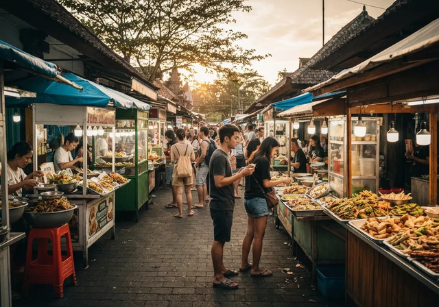 chợ đêm Kuta (Kuta Night Market) ở Bali, Indonesia