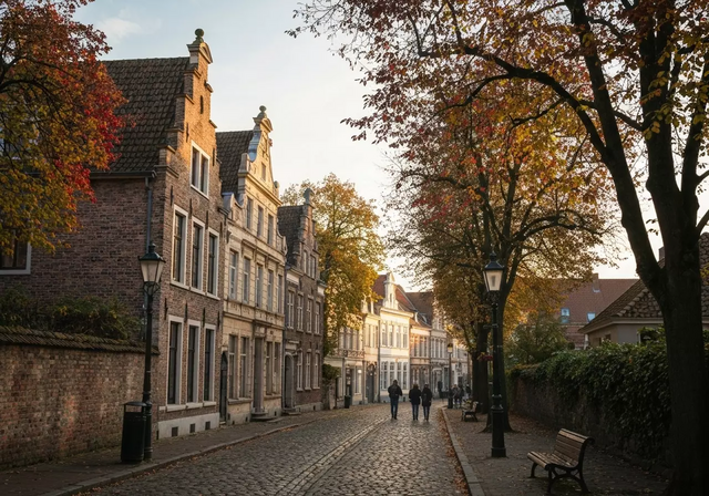 con đường cổ kính tại thành phố Bruges