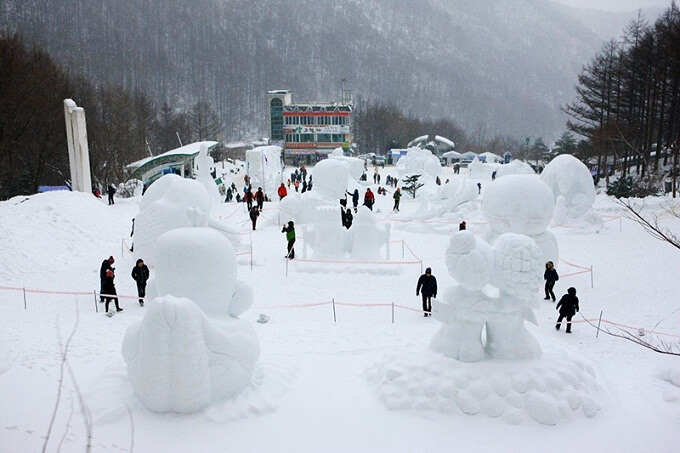 Du lịch Hàn Quốc mùa Đông tham gia lễ hội núi tuyết Taebaeksan