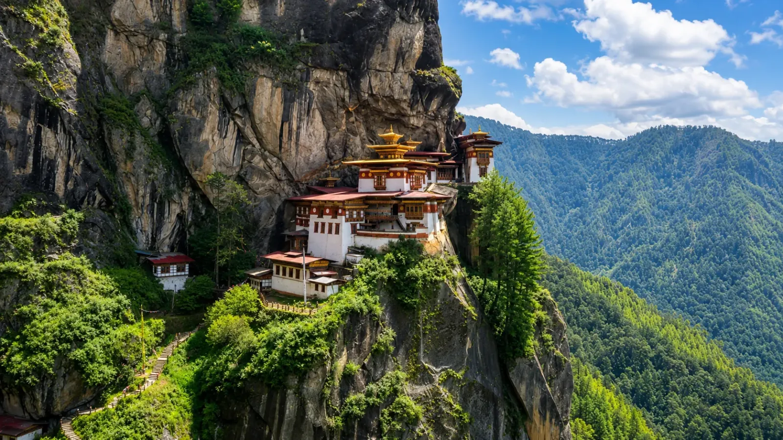 Tu viện Paro Taktsang Tiger's Nest trên vách núi tại Bhutan