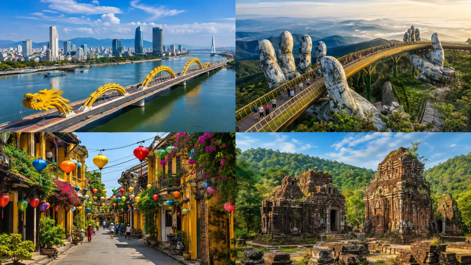 Du khách tham quan các điểm nổi bật trong tour Đà Nẵng