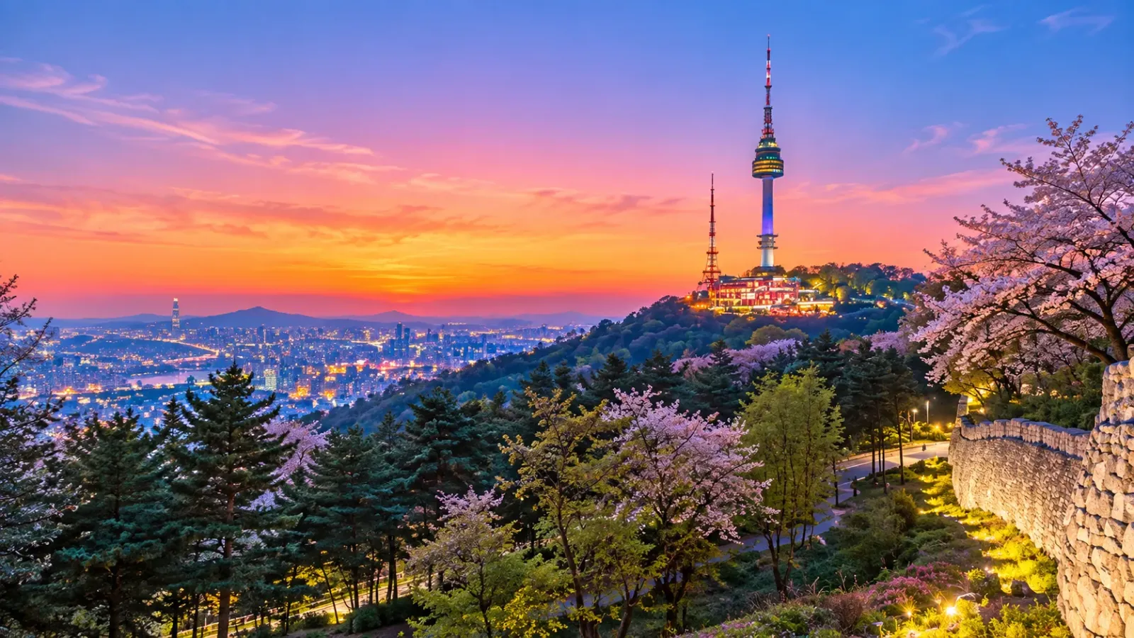 N Seoul Tower trên núi Namsan tại Seoul