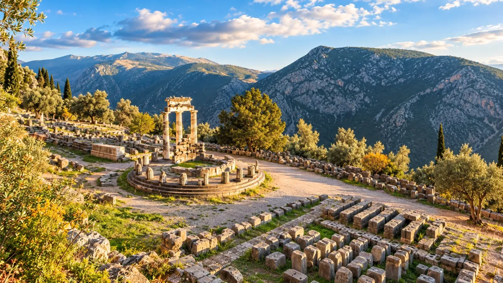 Khu khảo cổ Delphi và di tích đền Apollo trên sườn núi Parnassus