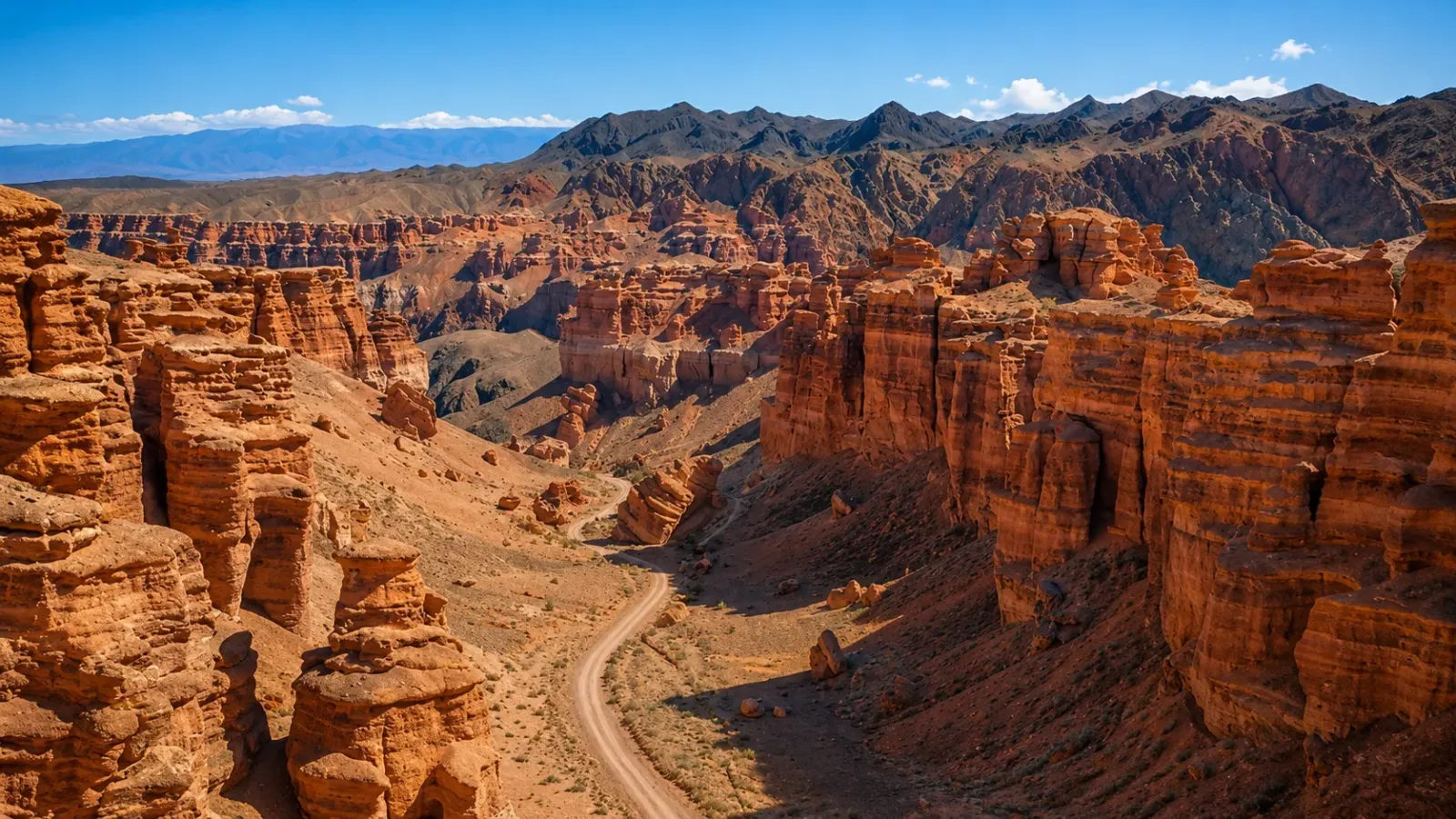 Vách đá đỏ tại Thung lũng Lâu đài, Charyn Canyon