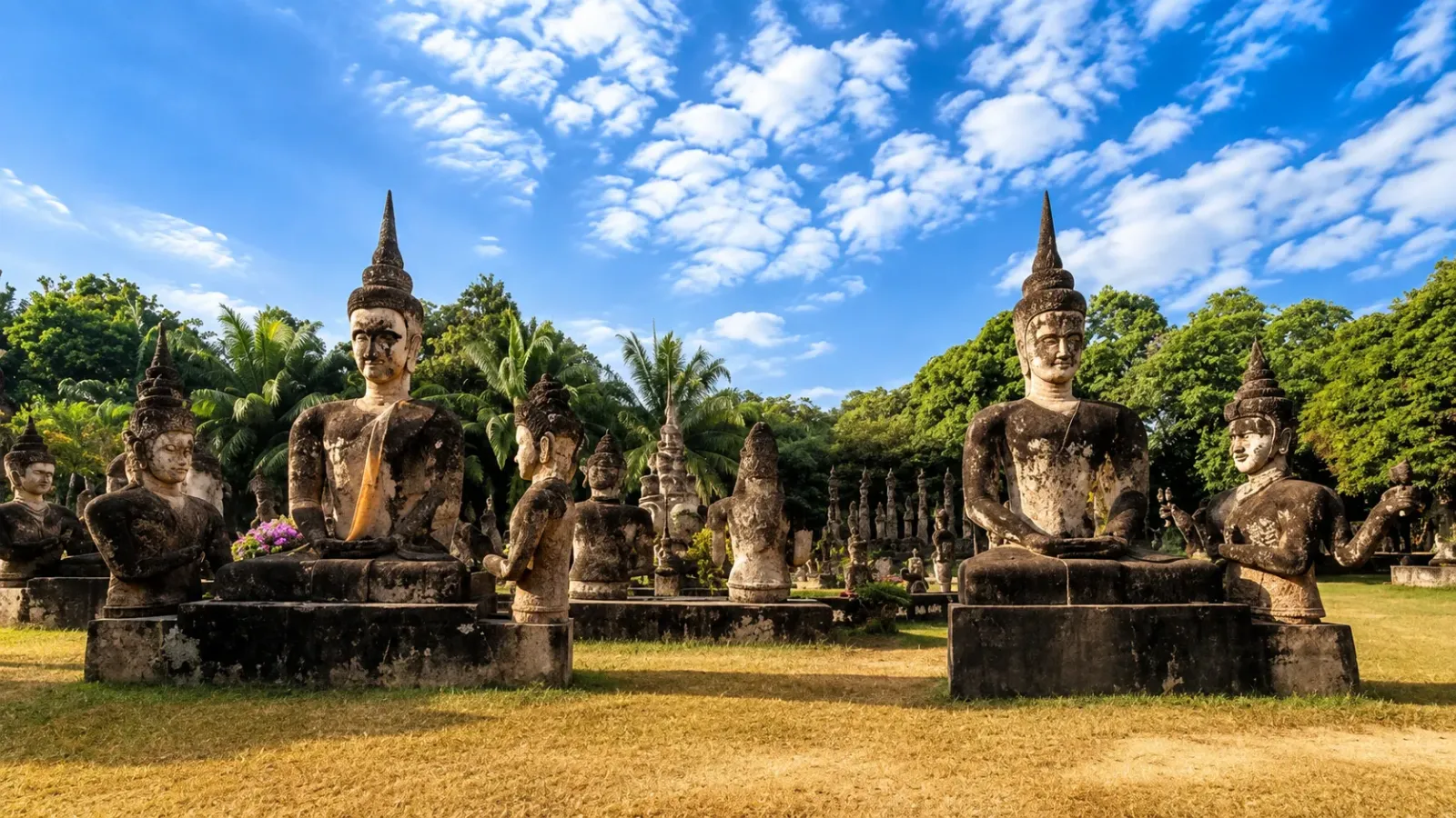 Các tượng Phật và Hindu giáo tại Buddha Park gần Viêng Chăn Lào