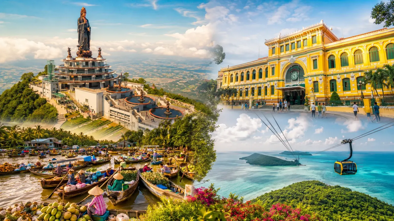 Các điểm đến nổi bật trong hành trình du lịch Miền Nam