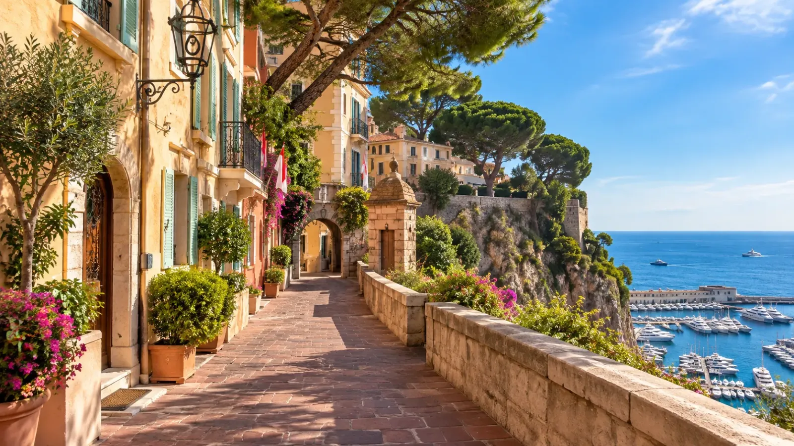 Khu phố cổ Monaco-Ville với những con phố nhỏ trên Le Rocher