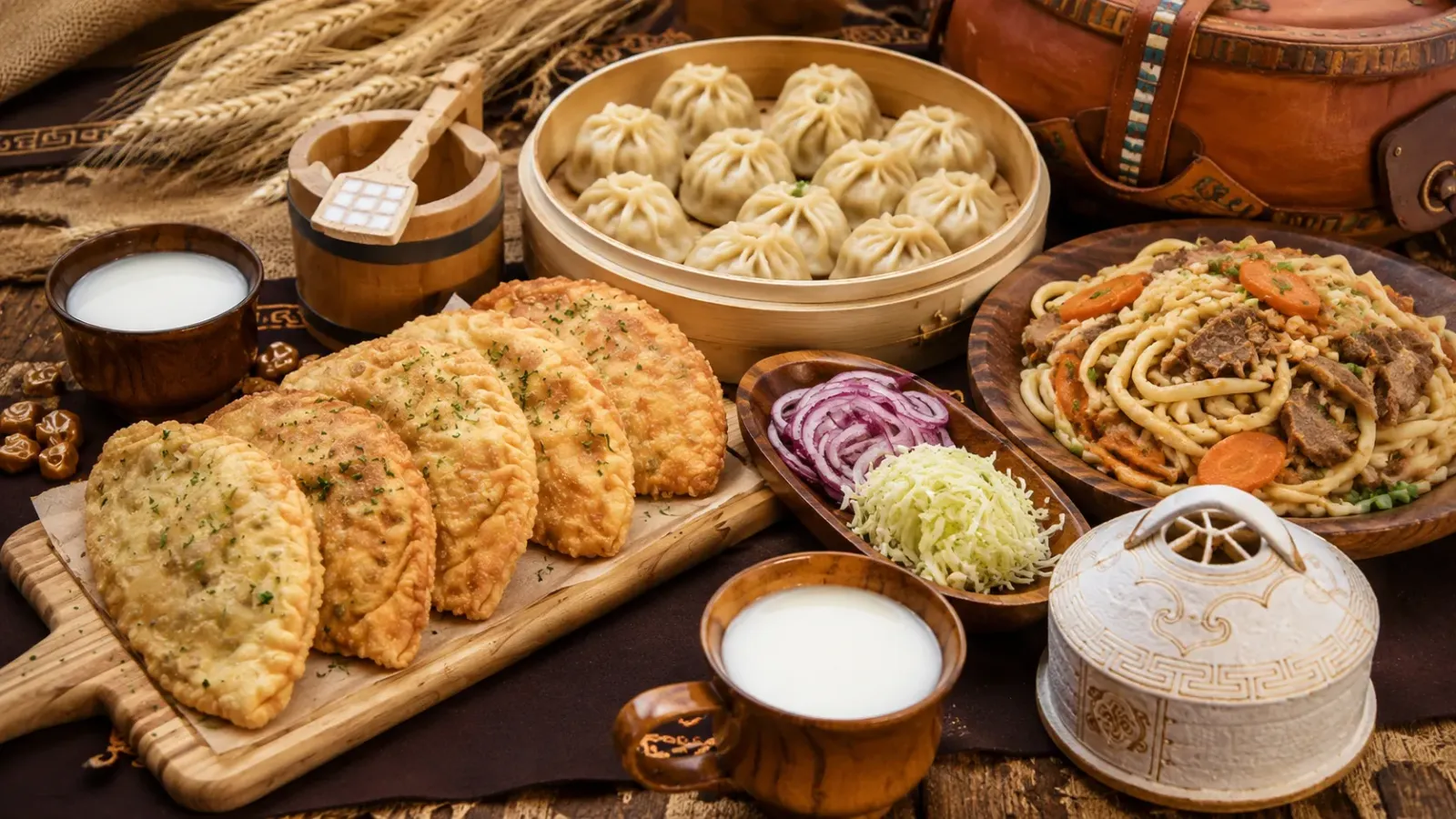 Các món ăn truyền thống Buuz Khuushuur và Tsuivan của Mông Cổ