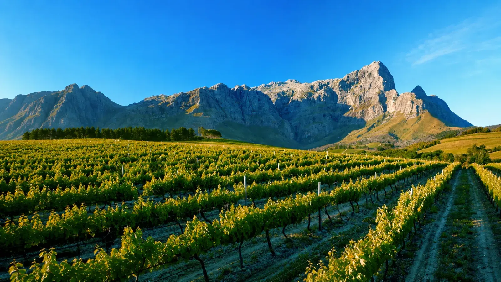 Vườn nho tại vùng rượu vang Stellenbosch, Cape Winelands, Nam Phi