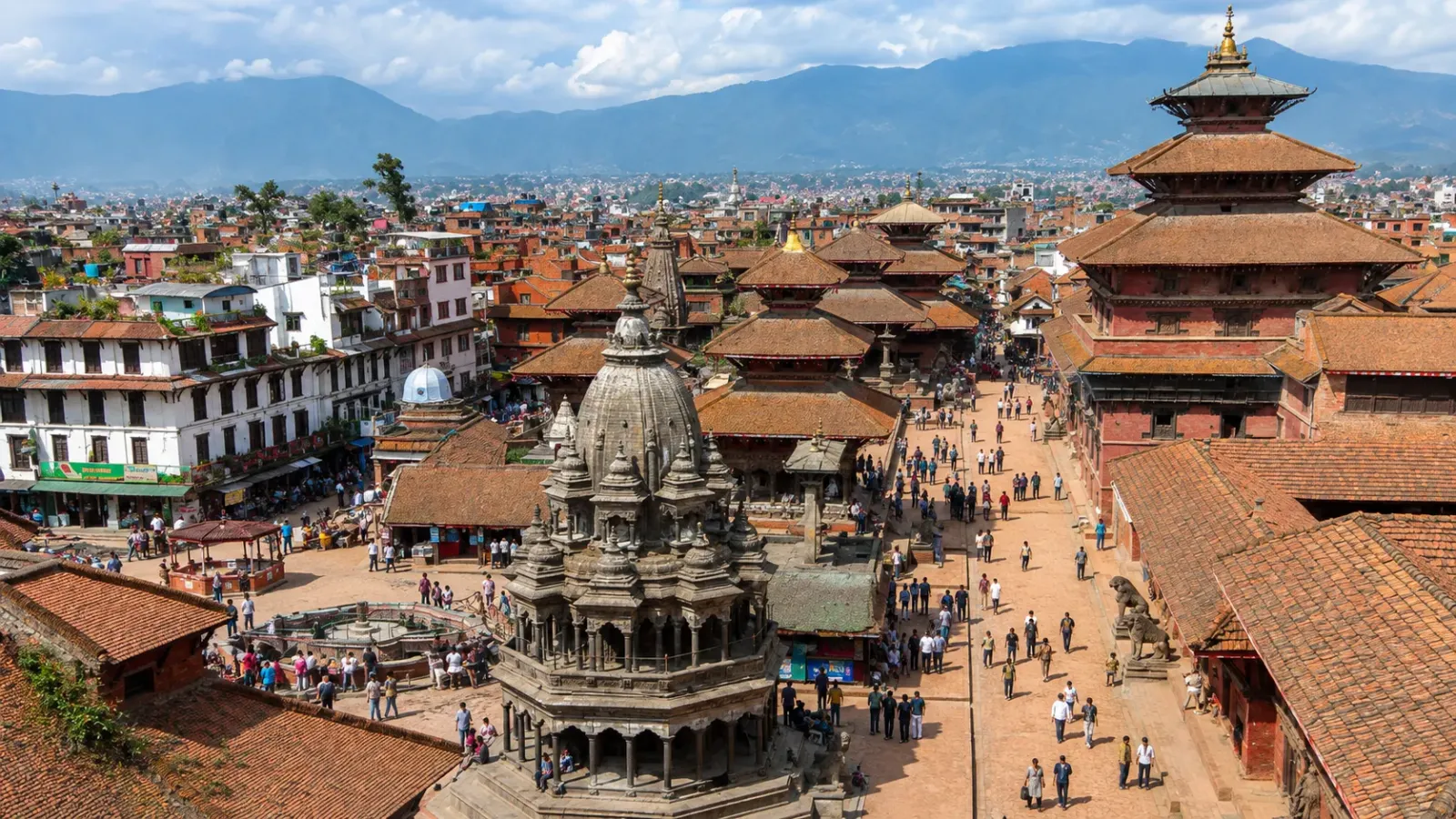 Kiến trúc đền và quảng trường cổ trong Thung lũng Kathmandu