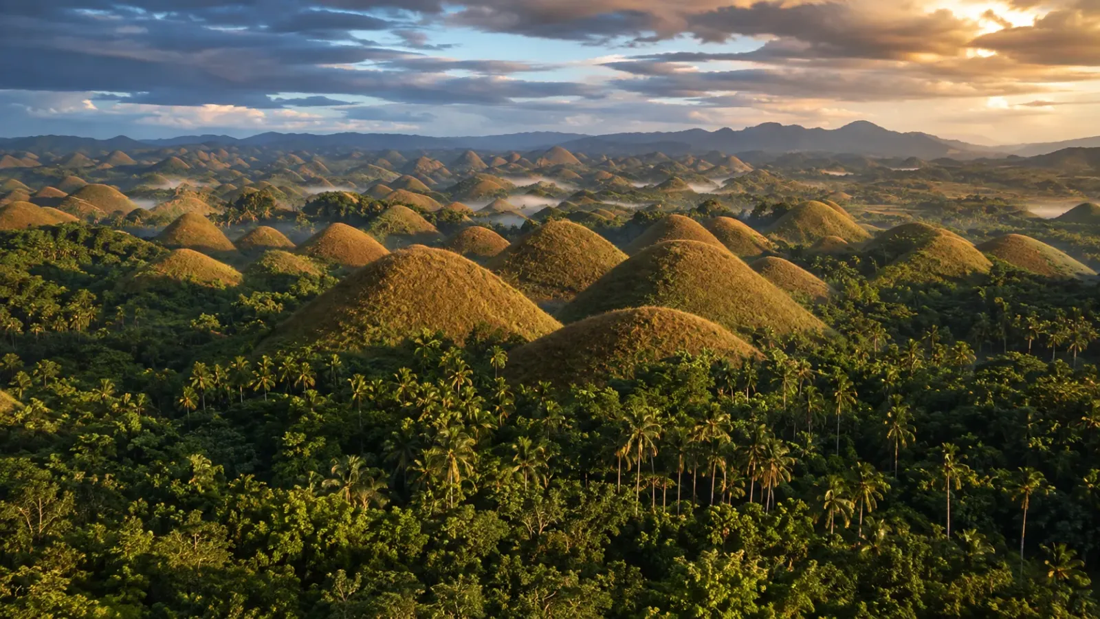 Những ngọn đồi hình nón tại Chocolate Hills trên đảo Bohol