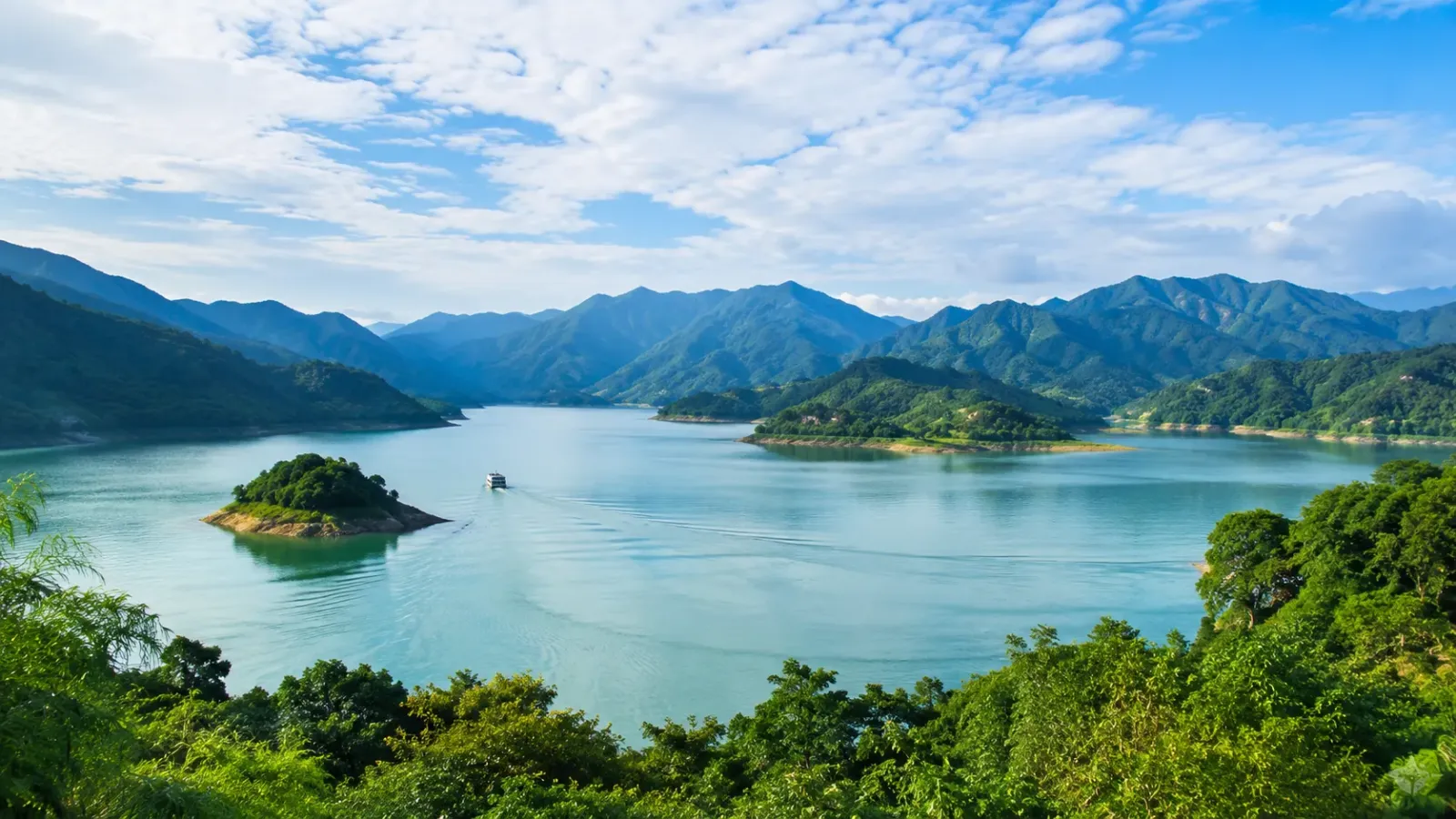 Hồ Hòa Bình với cảnh quan sông núi tại Phú Thọ mới