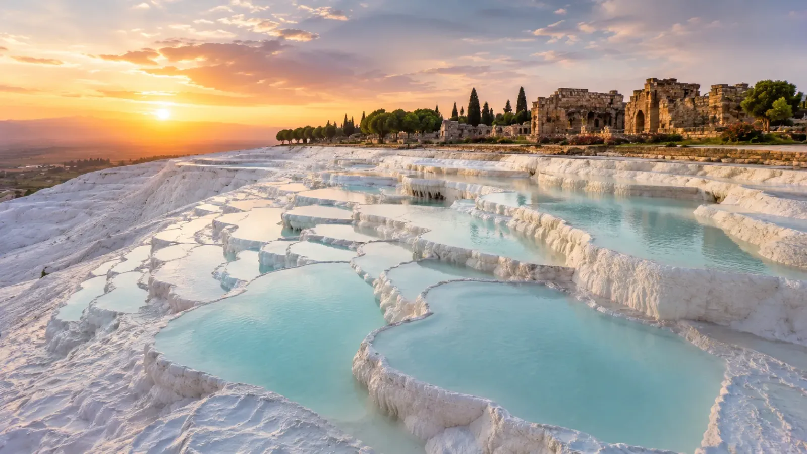 Thềm đá vôi trắng Pamukkale và di sản Hierapolis tại Thổ Nhĩ Kỳ