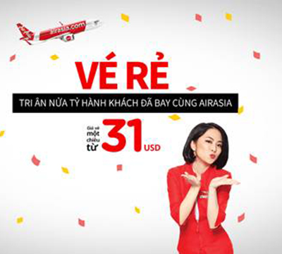 Air Asia triển khai khuyến mãi tuần sau chỉ  từ 31 USD