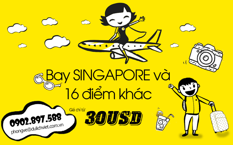 Scoot Air khuyến mãi bay Singapore và 16 điểm khác chỉ từ 30USD