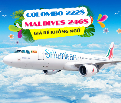 Srilankan Airlines khuyến mãi vé máy bay giá rẻ đi Colombo và Madives