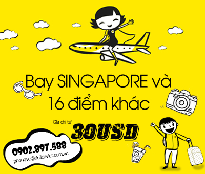 Scoot Air khuyến mãi bay Singapore và 16 điểm khác chỉ từ 30USD