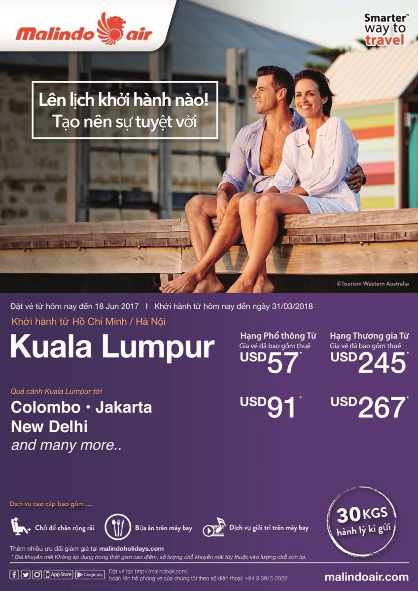 Malindo Air khuyến mãi vé máy bay đi Kuala Lumpur giá siêu hấp dẫn